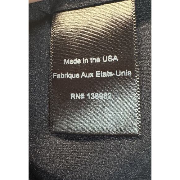 Dark Gothic Lace Bell Sleeve Navy Gold Mini Dress Sz M Witchy Romantic Cocktail - Picture 8 of 9